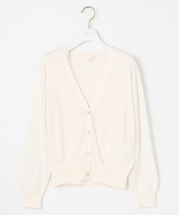 ANY SIS 【美人百花6月号掲載】2SET シアーカーディガン アンサンブル オフホワイト