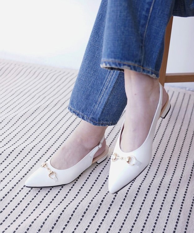 Pointer 日本製 本革ビット付きミュール オフホワイト