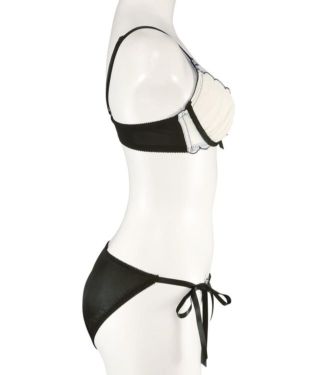 San-ai Resort（三愛水着楽園） シアードットチュール　ブラジャー＆ショーツセット【northerly】 BK×WH