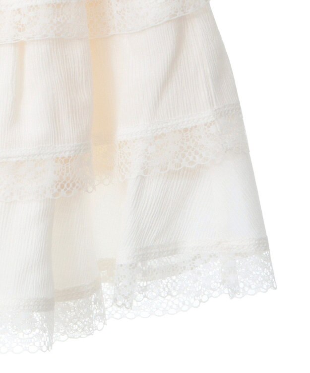 earth music&ecology ティアードレースミニスカート White
