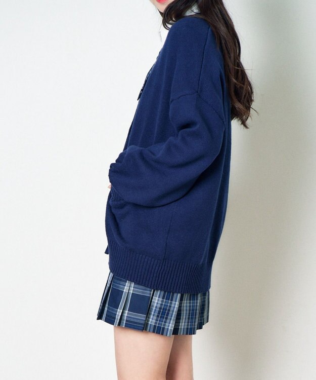 WEGO 【SCHOOL ITEM】ニットカーディガン ネイビー