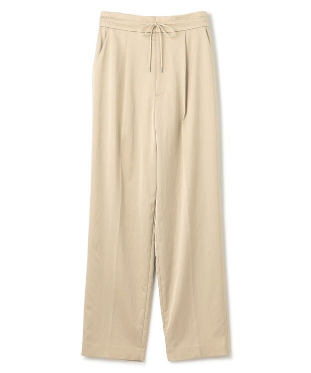 uncrave 【洗える】サテン ドロストパンツ（uncrave STANDARD） ベージュ