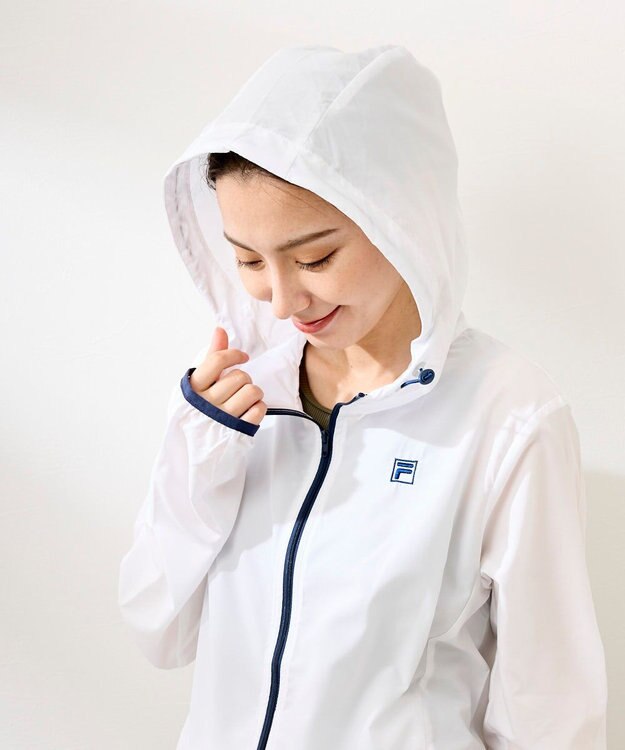 OP／FILA 【FILA】ラッシュガードフルジップ 軽量布帛パーカー ホワイト