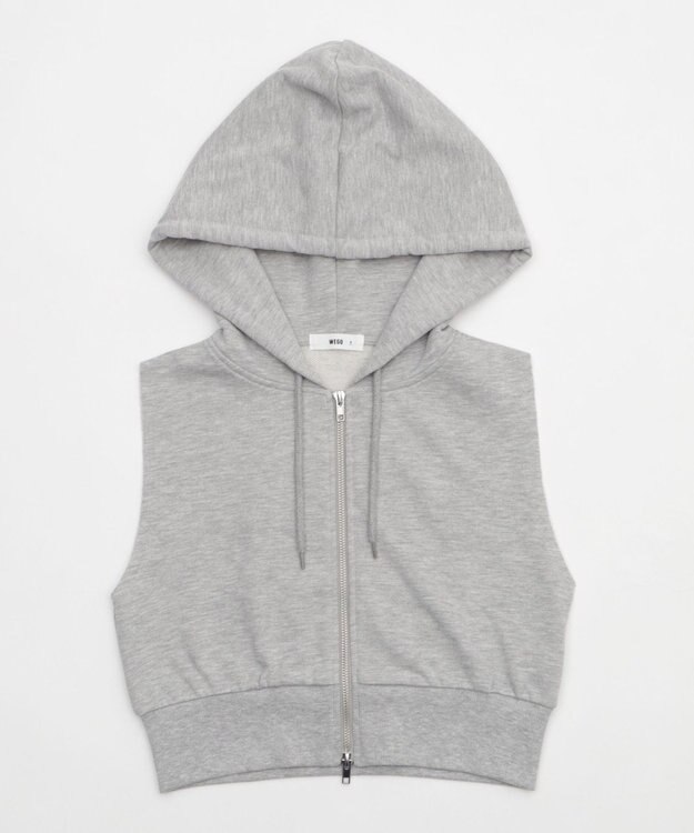 WEGO ノースリーブジップパーカー 杢グレー