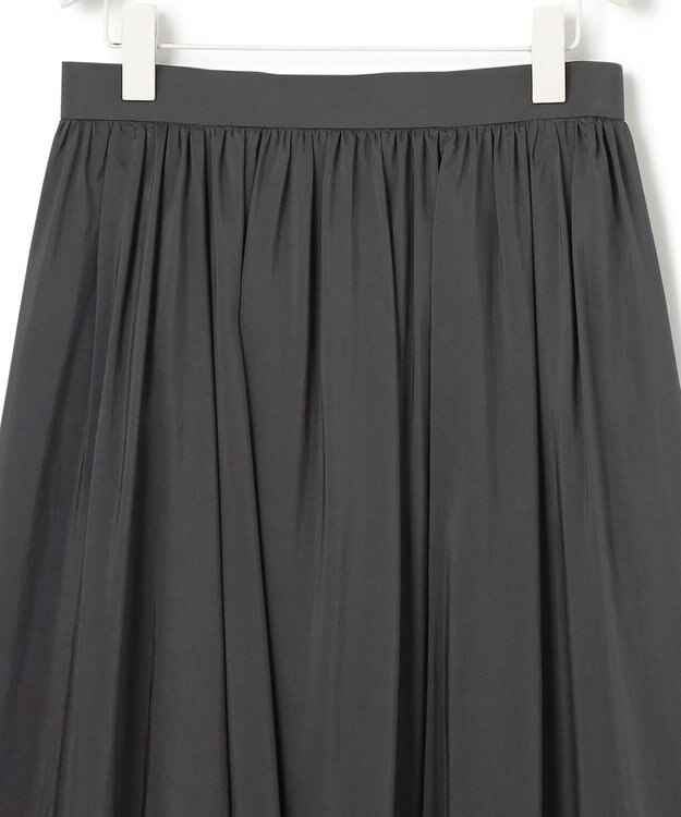 ICB 【洗える】レーヨンシルクローン フレアスカート チャコール系