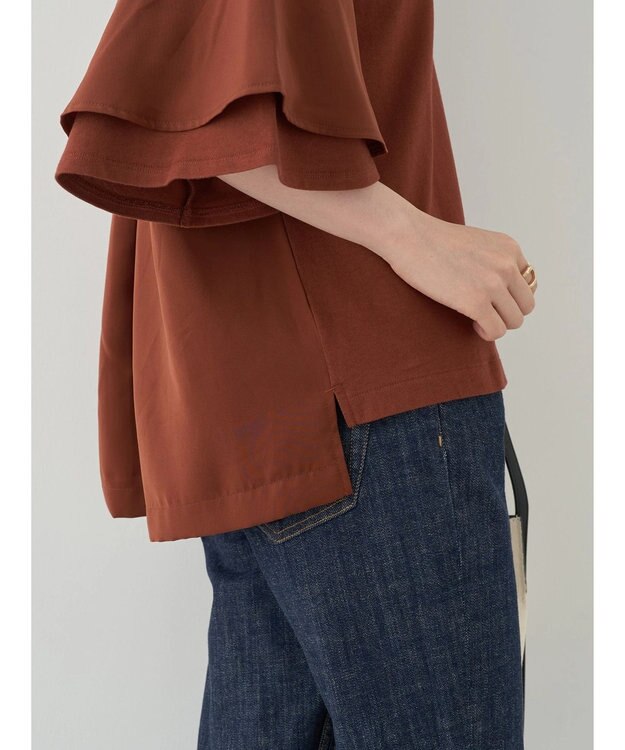 AMERICAN HOLIC 異素材スリーブプルオーバー Terracotta