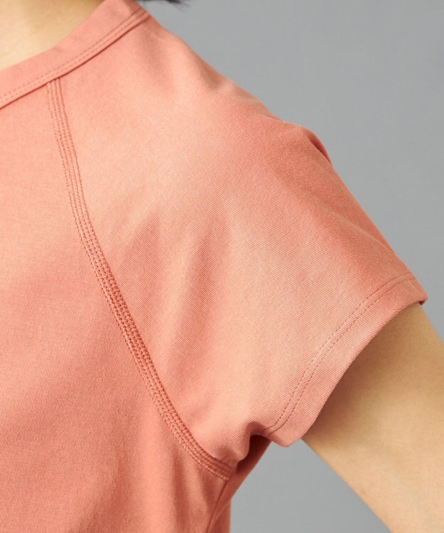 Chacott Chacott BALANCE HandsomeCotton サイドギャザーTシャツ サーモンピンク