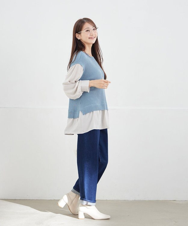 Tiaclasse ベストドッキングトップス ブルー×グレー