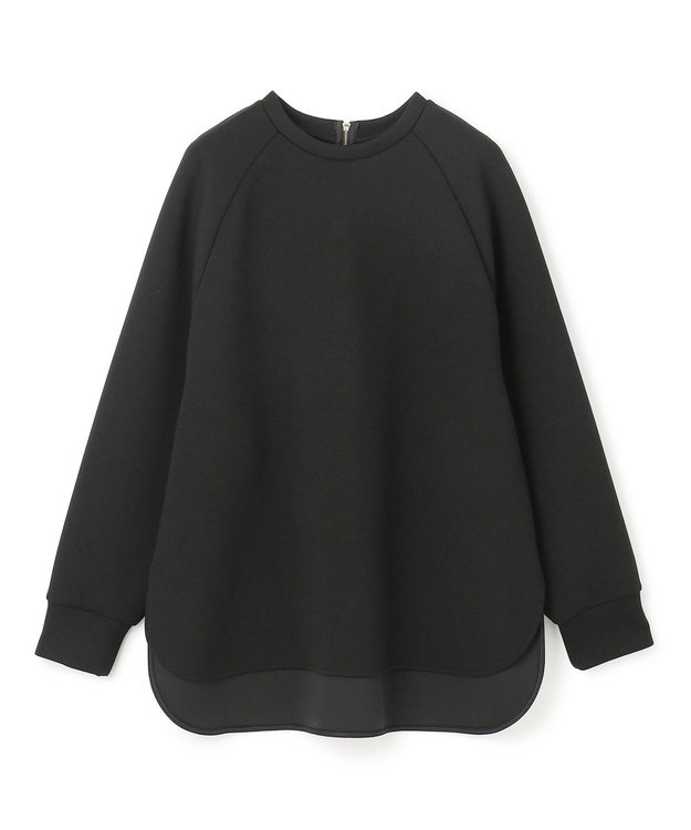 UNFILO L 【野呂佳代さん着用】BEAUTY FORM JERSEY バックZIPプルオーバー ブラック