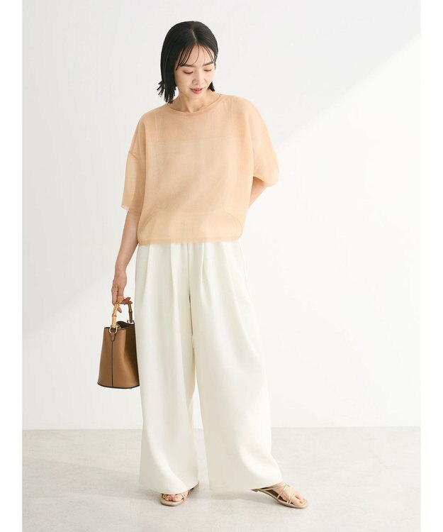 Green Parks ・ＥＬＥＮＣＡＲＥ　ＤＵＥ　ウエストドロストパンツ Off White