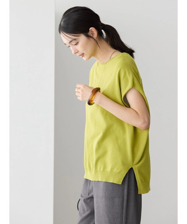 AMERICAN HOLIC ノースリーブニットプルオーバー Lime Green