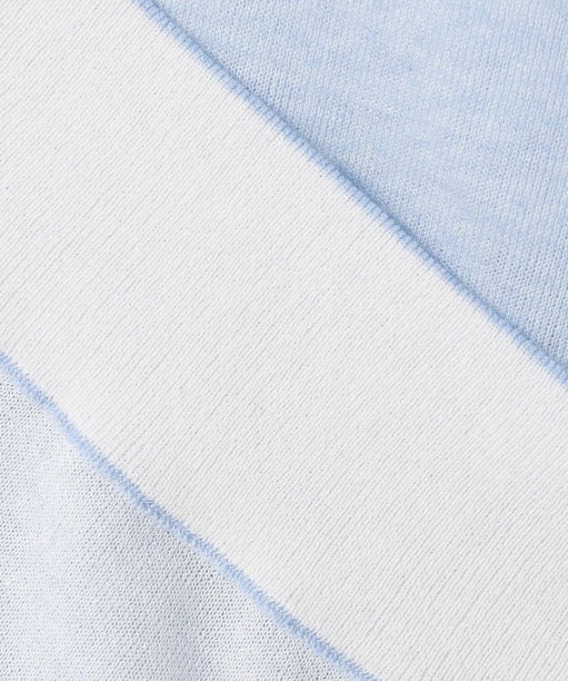 自由区 L グラフィックジャカード ニット サックス×オフ