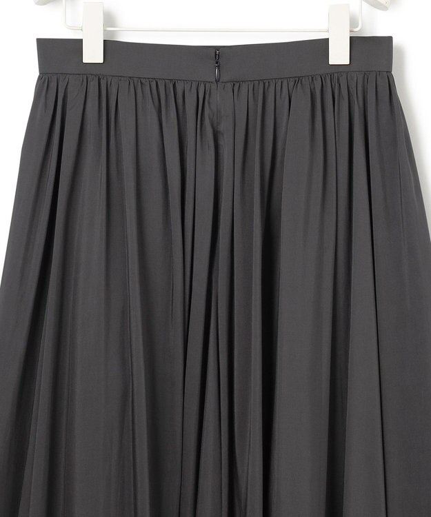 ICB 【洗える】レーヨンシルクローン フレアスカート チャコール系