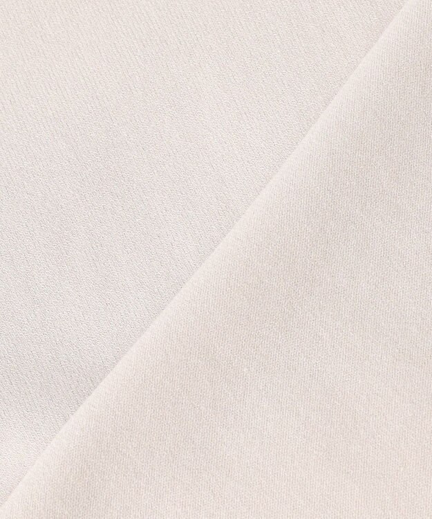 J.PRESS LADIES L レーヨンストレッチ 刺繡襟 ニット ライトベージュ×オフ系