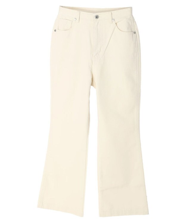 earth music&ecology カラーフレアパンツ Ivory