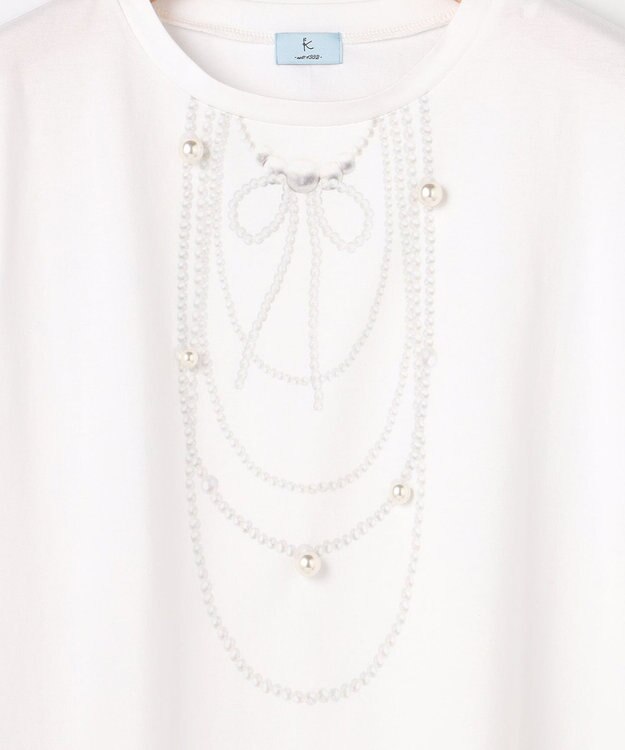 組曲 S 【先行予約・WEB限定】トロンプルイユ パールネックレスＴシャツ ホワイト系