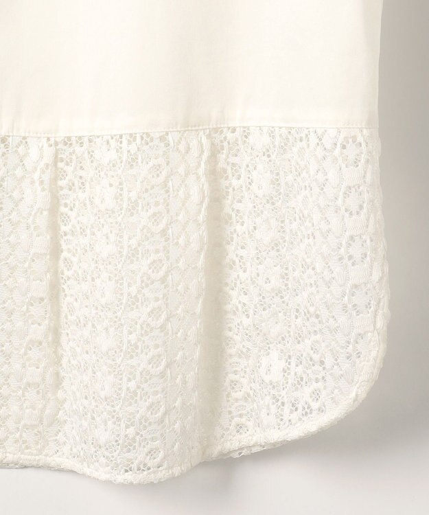 J.PRESS LADIES L エニーブロード レース ブラウス オフホワイト系