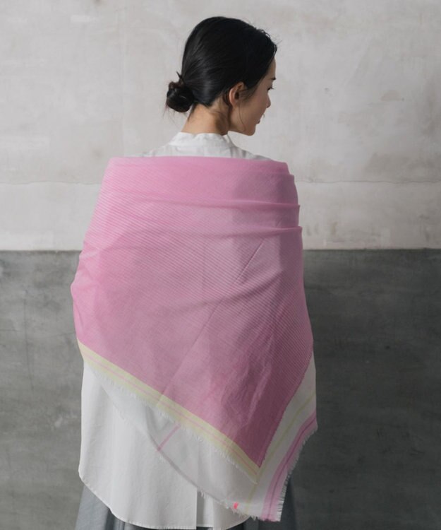 POLS 播州織 極細コットンストール ピンク