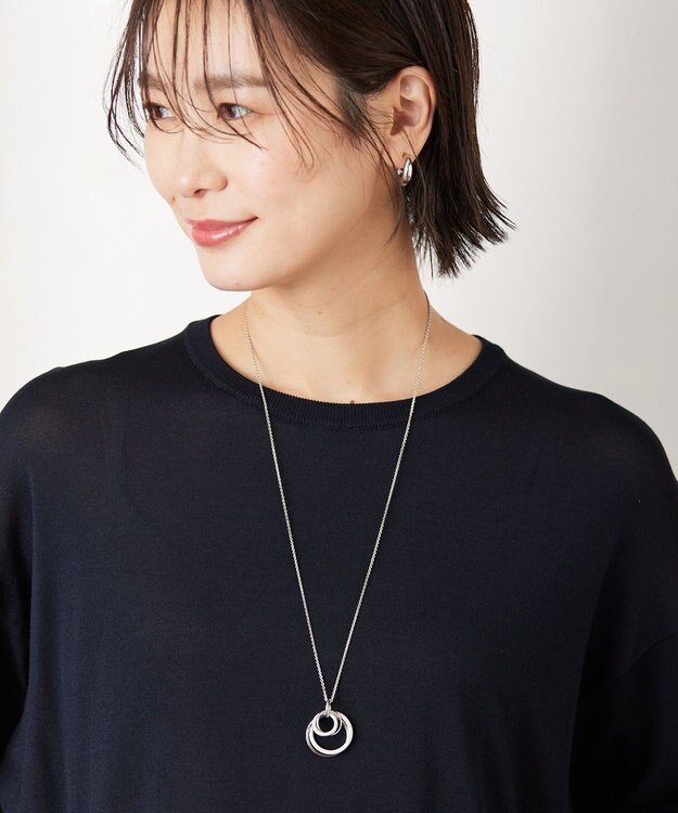 J.PRESS LADIES リバーシブルエポ ネックレス ネイビー系