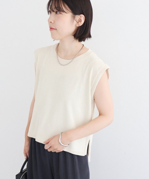 Green Parks ・Ｐｅｔｉｔ　Ｆｌｅｕｒ　ノースリリネンライクニット Light Beige