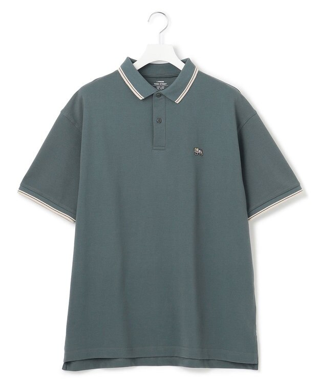 J.PRESS YORK STREET 【UNISEX】鹿の子 ワンポイントポロシャツ スモーキーグリーン系