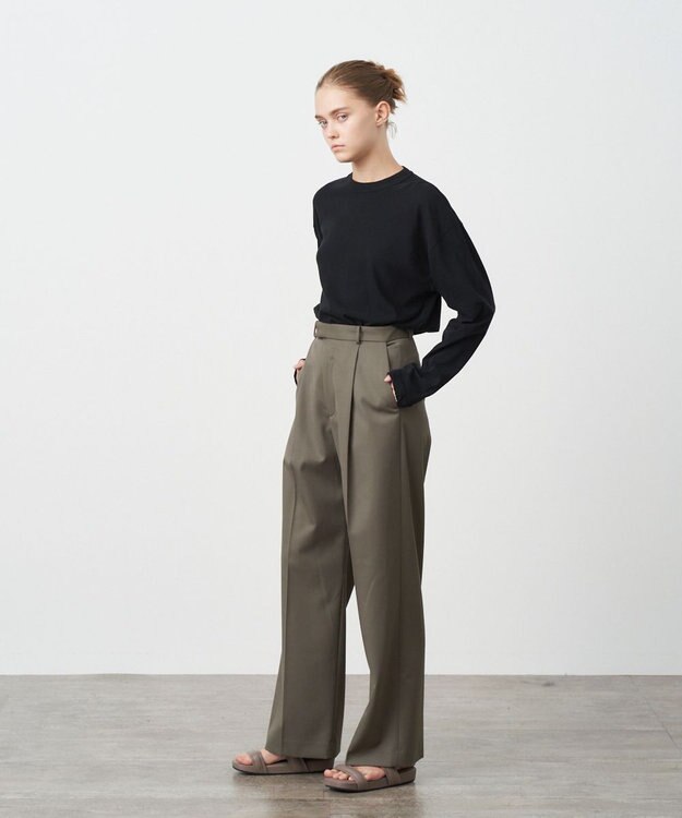 ATON FRESCA SINGLE JERSEY | L/S Tシャツ BLACK