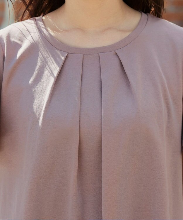 Tiaclasse 【UVケア・接触冷感】“あまラク” シフォンフレアスリーブカットソーチュニック ピンクモカ