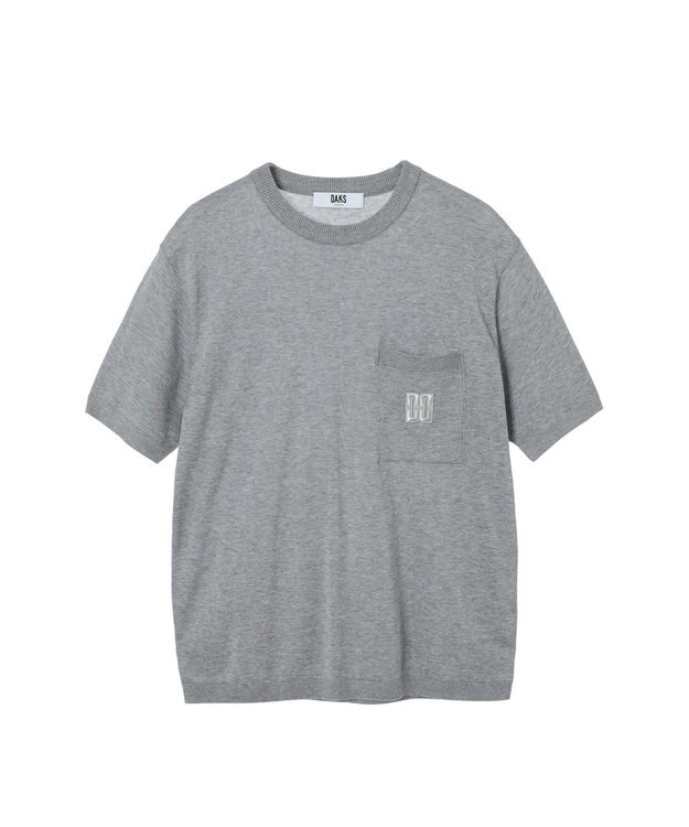 DAKS DDロゴポケットニットTシャツ グレー