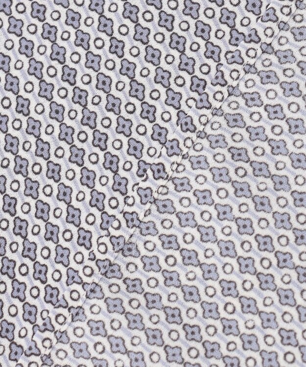 23区 L 【洗える】ヴィンテージ プリント ピンタック ブラウス サックスブループリント