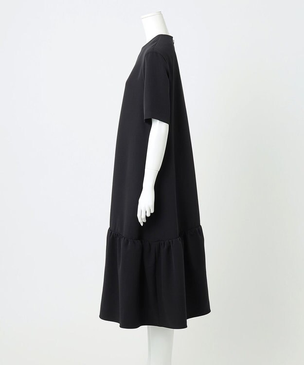 23区 【R(アール)】スキューバダブルクロス ティアードワンピース ブラック系