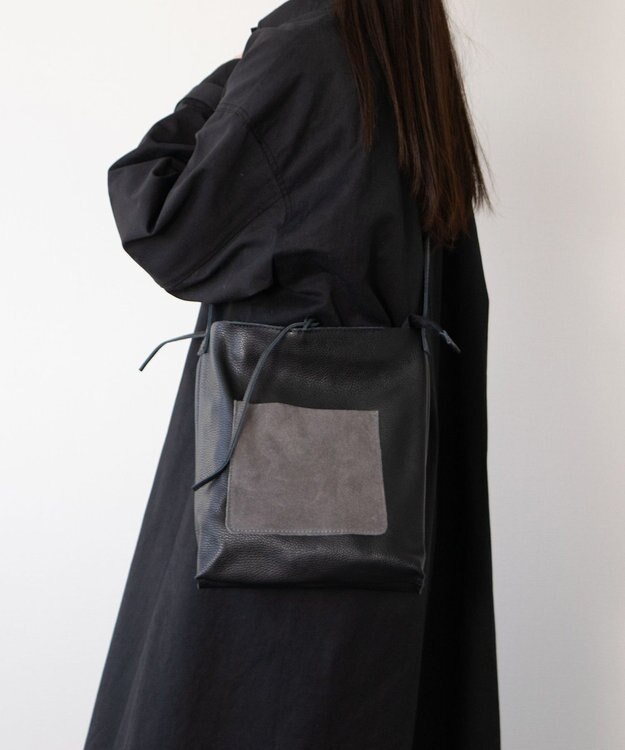 INTER-CHAUSSURES 【ANDREA CARDONE】ミディアムサイズレザートートバッグ ブラックコンビ