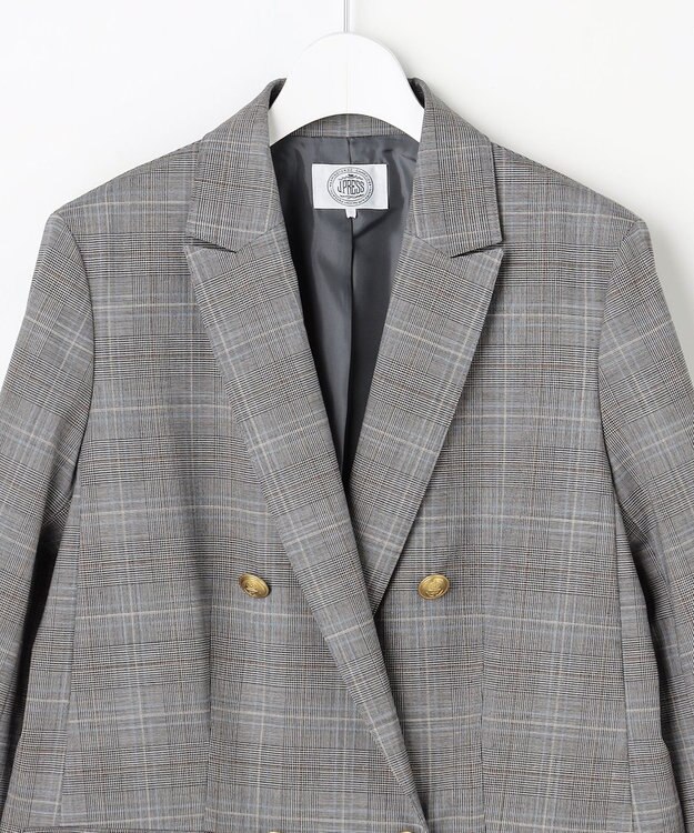 J.PRESS LADIES ANASTASIAトロ ダブル ジャケット グレーチェック系