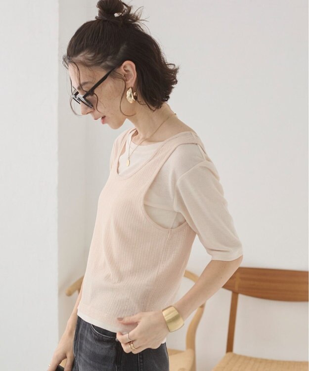 WEGO 【ANGIE VINTAGE】シアースラブレイヤードTシャツ