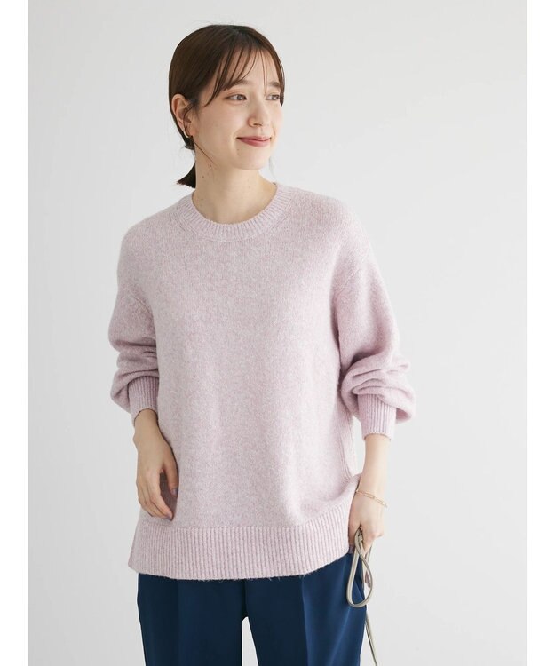 Green Parks ラメ糸ミックスニットプルオーバー Pink