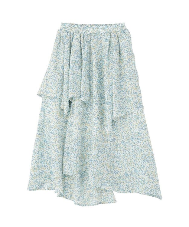 Green Parks 花柄イレヘムボリュームスカート Black