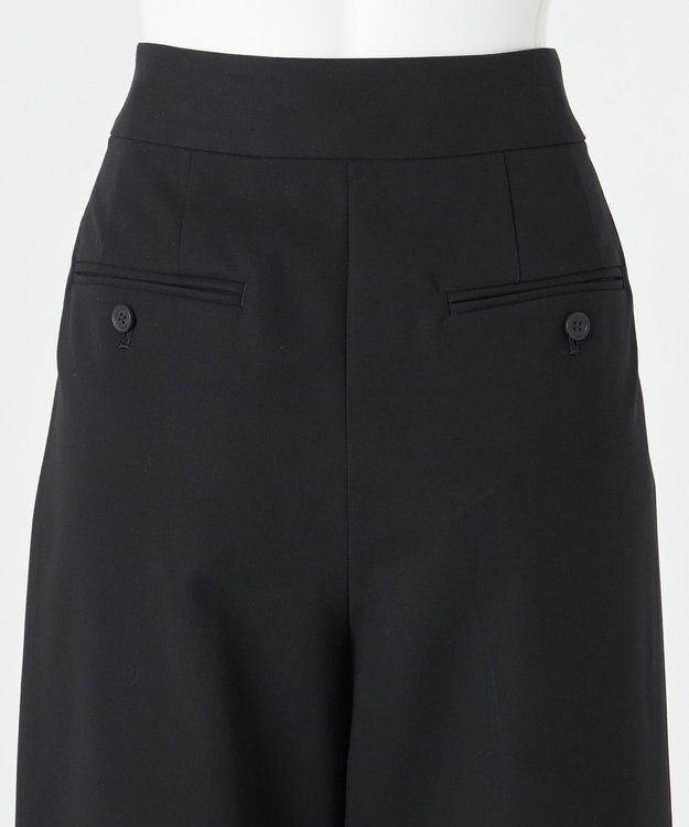 23区 L 【エステータ】コットンダブルクロス ワイドシルエットパンツ ブラック系