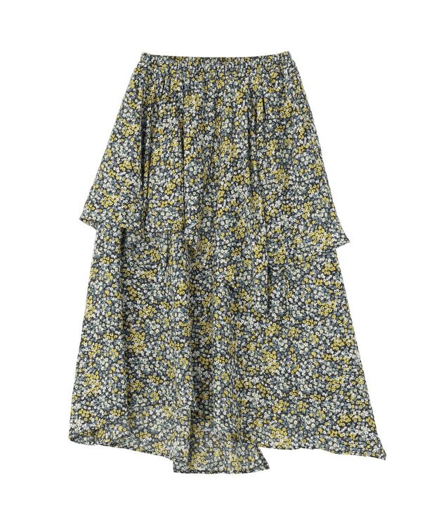 Green Parks 花柄イレヘムボリュームスカート Black