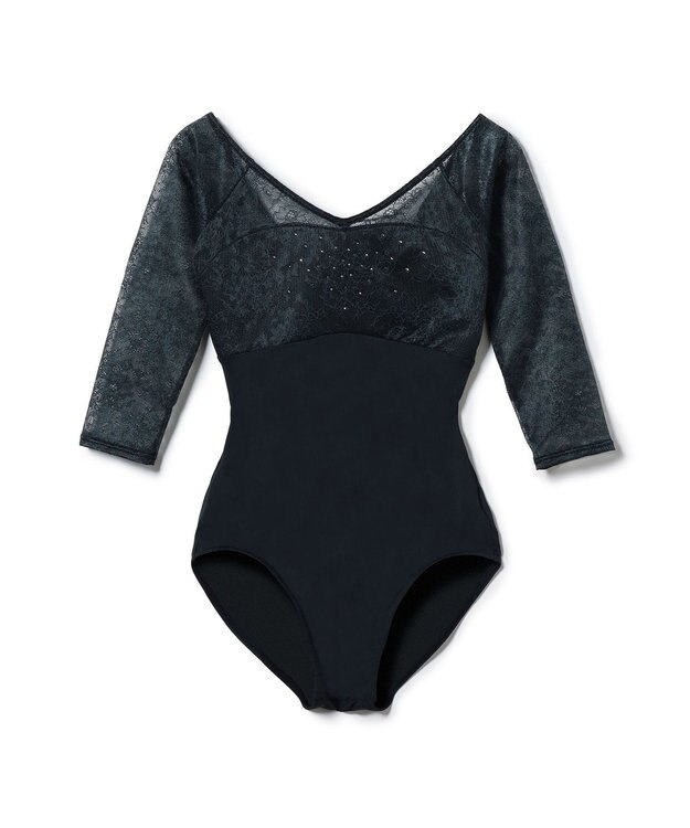 Chacott 6分袖レオタード ボトルグリーン