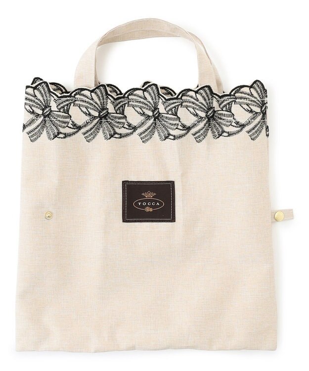 TOCCA 【晴雨兼用】DANCING RIBBON UMBRELLA 折り畳み傘 収納バッグ付き ベージュ系