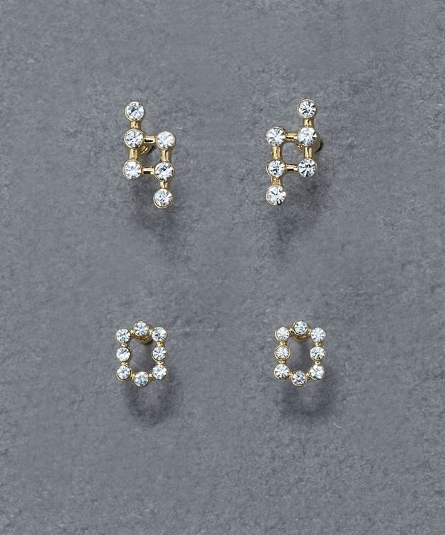 Phoebe 〈金属アレルギー対応〉タイニーコスモビジューピアス　小粒/小さい/小さめ/セカンドホール ゴールド