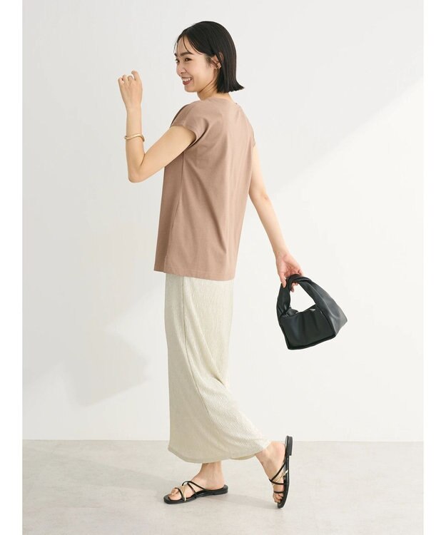 Green Parks フラワーフォトコンパクトプルオーバー Beige