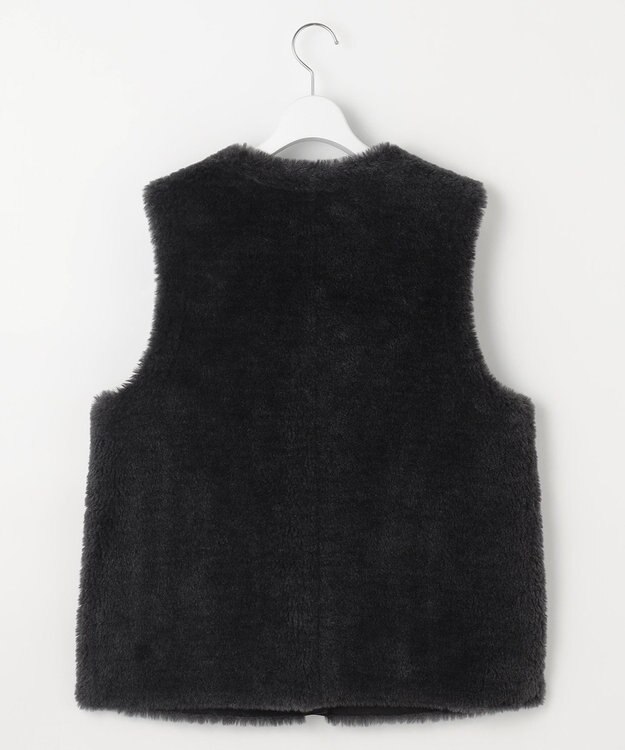 自由区 リバーシブルエコメリノムートン ジレ アッシュ