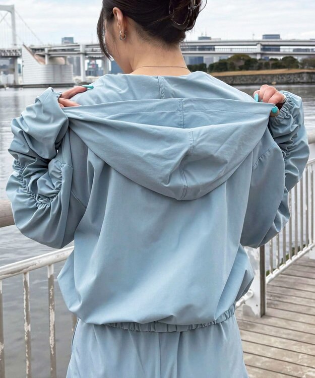 WEGO 【日焼け対策/セットアップ対応】ラッシュガードシャーリングパーカー ブルー