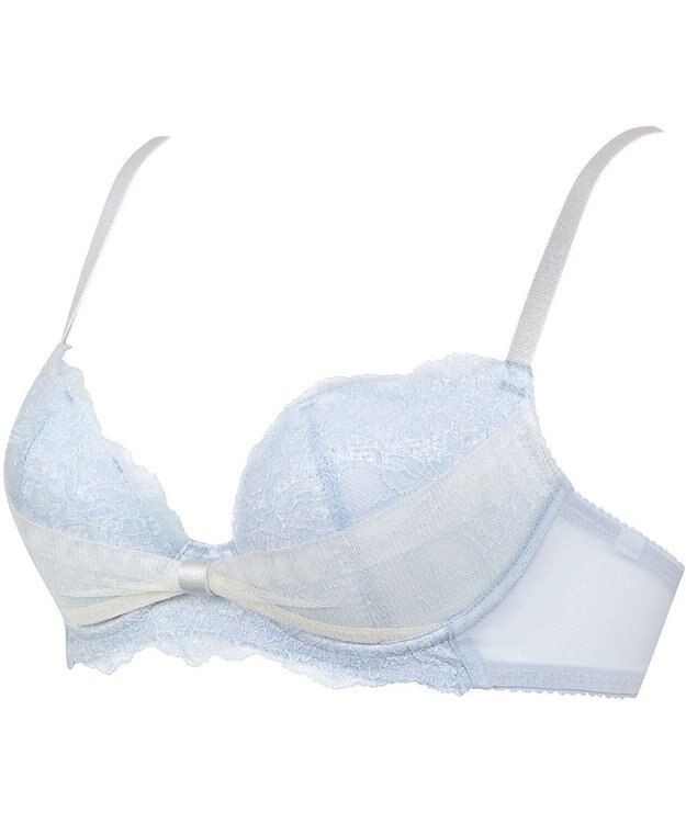 WACOAL 【ファーストリボンブラ】 ブラジャー 【若い世代の体型特徴を考えた設計仕様】 きれいな谷間をメイクしてキープ まるみのあるシルエット レディース BRB409 /ワコール サックス