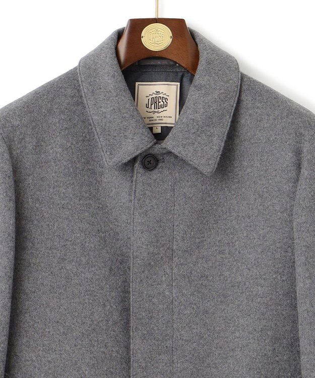 J.PRESS MEN 【定番】ウールカシミヤビーバーステンカラーコート ライトグレー系