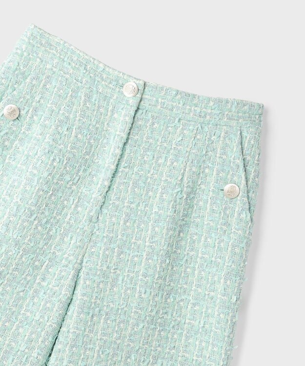 GRACE CONTINENTAL ツイードクロップドパンツ ミント