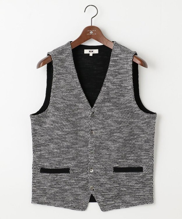 JOSEPH ABBOUD 【キングサイズ・清涼感/軽い/洗える】 スラブギマニットベスト ブラック系