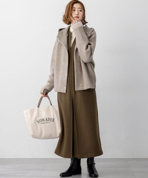 23区 【見上愛さん着用】フェイクファー ニット グローブ ブラウン系