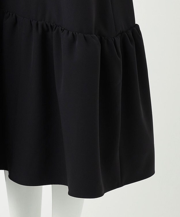 23区 【R(アール)】スキューバダブルクロス ティアードワンピース ブラック系