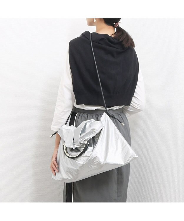 UNBILLION カシュカシュ cachecache / コンビ金手ハンドル2wayトート シルバー